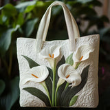 Porseleinwitte gewatteerde tote bag