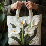 Porseleinwitte gewatteerde tote bag